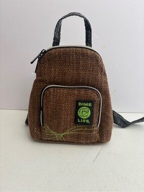 brown Dime Bags Club Kid mini backpack Earthy Canvas